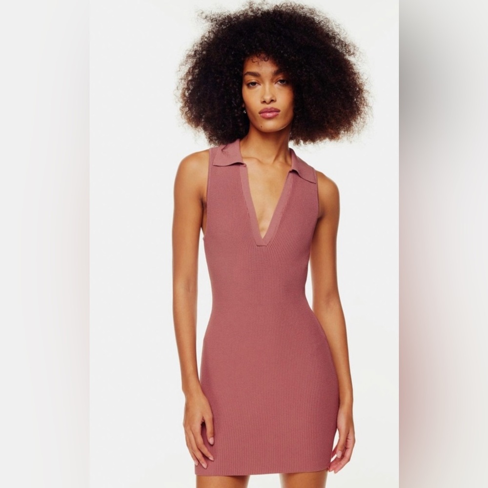 Babaton x Aritzia rose colored tennis dress